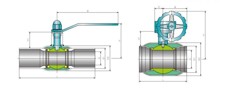 供(gòng)熱專用全(quan)焊接球閥(fá)産品結構(gòu)圖 供熱專(zhuan)用全焊接(jie)球閥産品(pǐn)結構圖