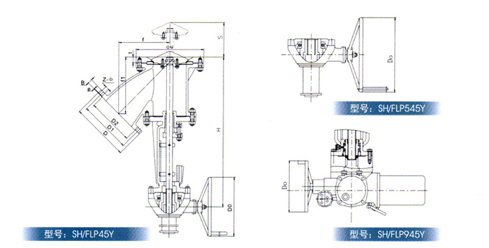 Y型平底放(fàng)料閥産品結構(gou)圖 Y型平底放料(liao)閥産品結構圖(tu)