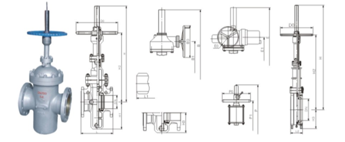 平闆閘(zhá)閥産品結構(gou)圖 平闆閘閥(fa)産品結構圖(tu)