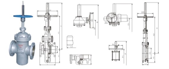 平闆(pan)閘閥産品結(jié)構圖 平闆閘(zha)閥産品結構(gou)圖