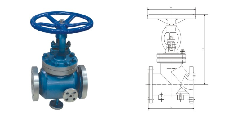 BJ41型(xing)保溫閘閥産品(pǐn)結構圖 BJ41型保溫(wen)閘閥産品結構(gòu)圖