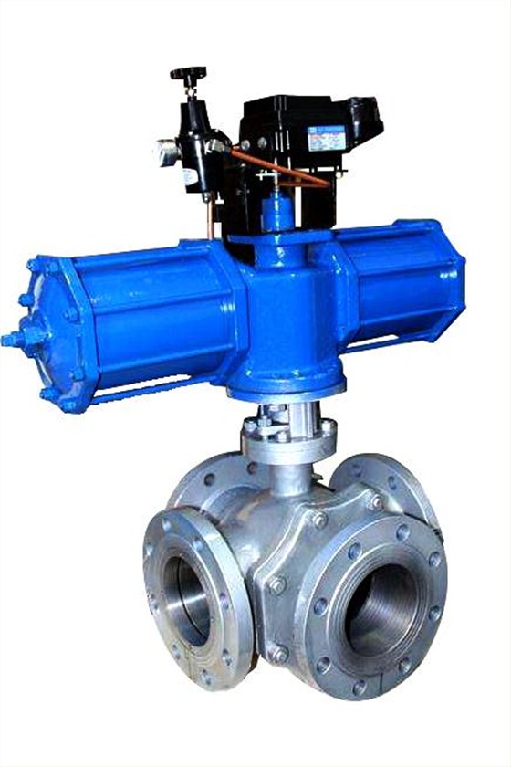 氣動法蘭(lan)四通球閥(fá) 氣動法蘭(lan)四通球閥(fá)